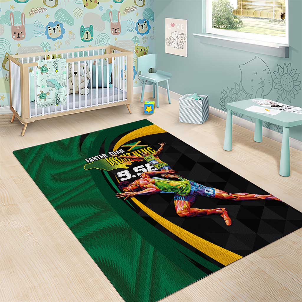 Proud of Jamaican Area Rug Faster Than Lightning-9.58 Seconds LT03
