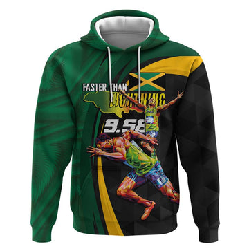 Jamaican Pride Hoodie 9.58 Seconds-Faster Than Lightning LT03