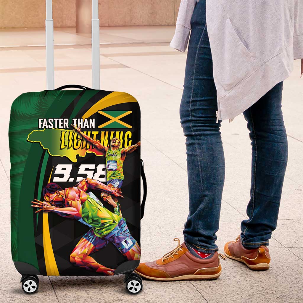 Jamaican Pride Luggage Cover 9.58 Seconds-Faster Than Lightning LT03
