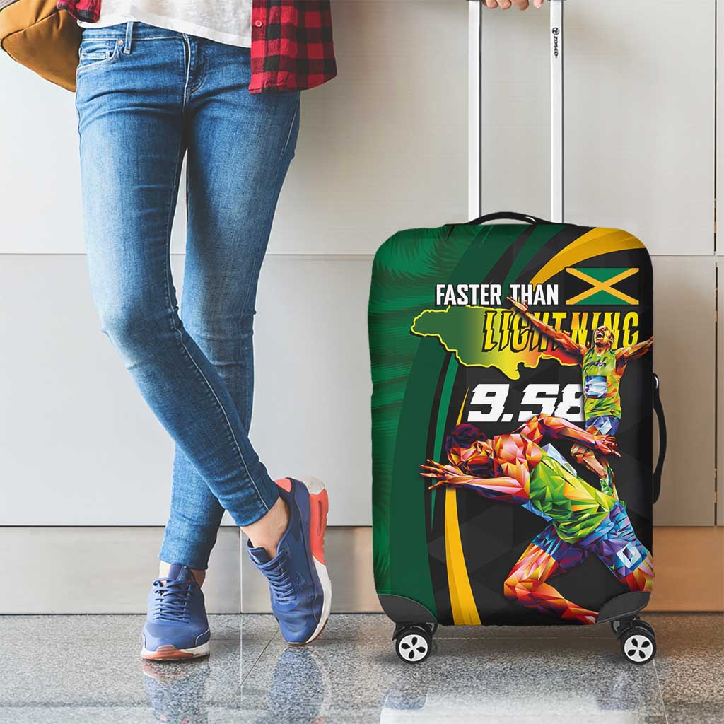 Jamaican Pride Luggage Cover 9.58 Seconds-Faster Than Lightning LT03