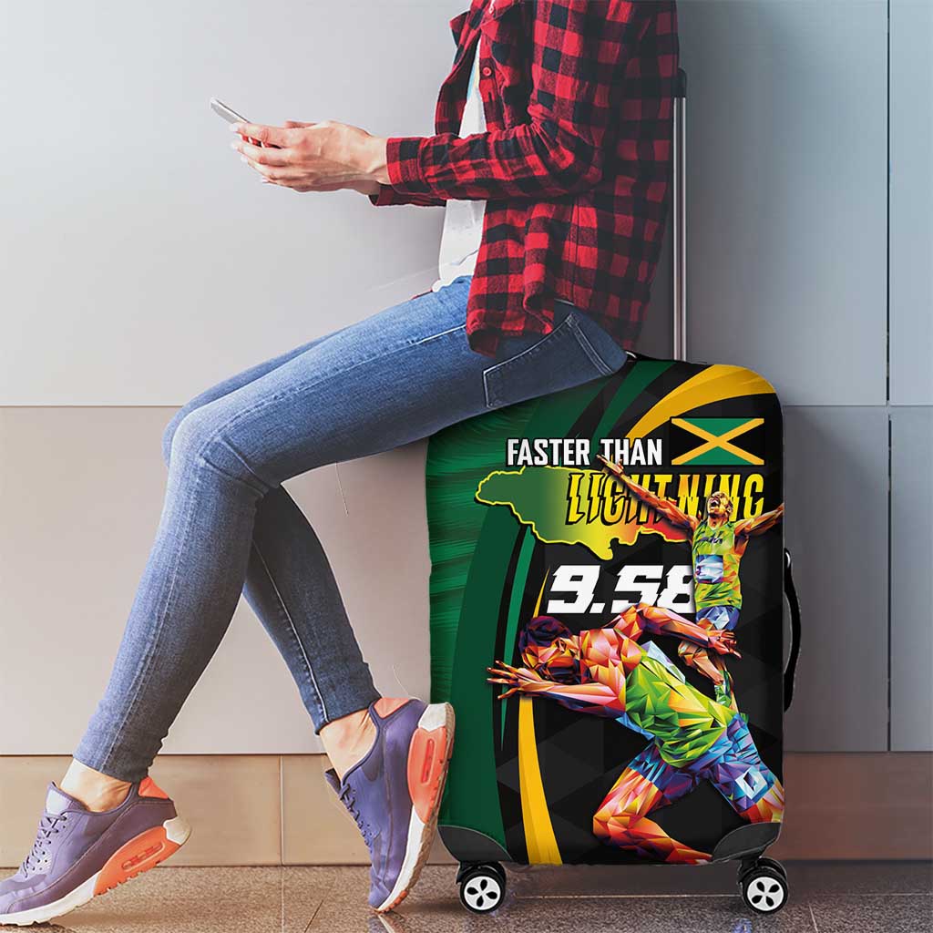 Jamaican Pride Luggage Cover 9.58 Seconds-Faster Than Lightning LT03