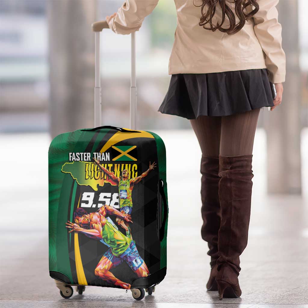 Jamaican Pride Luggage Cover 9.58 Seconds-Faster Than Lightning LT03