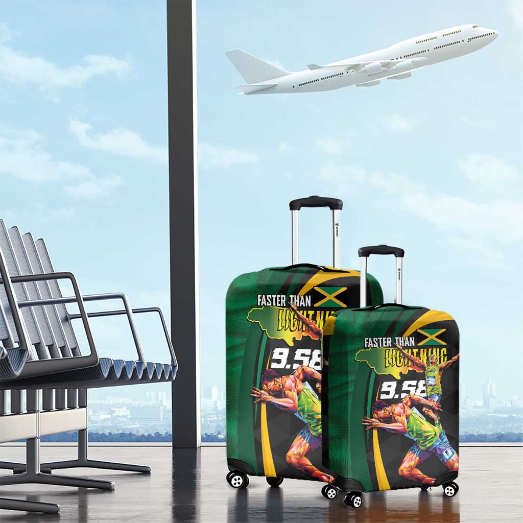 Jamaican Pride Luggage Cover 9.58 Seconds-Faster Than Lightning LT03