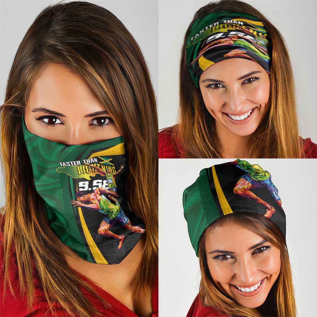 Jamaican Pride Neck Gaiter 9.58 Seconds-Faster Than Lightning LT03