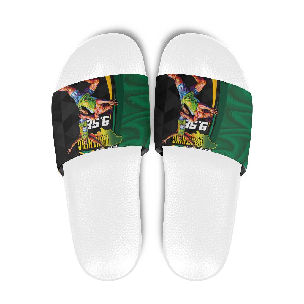Jamaican Pride Slide Sandals 9.58 Seconds-Faster Than Lightning LT03
