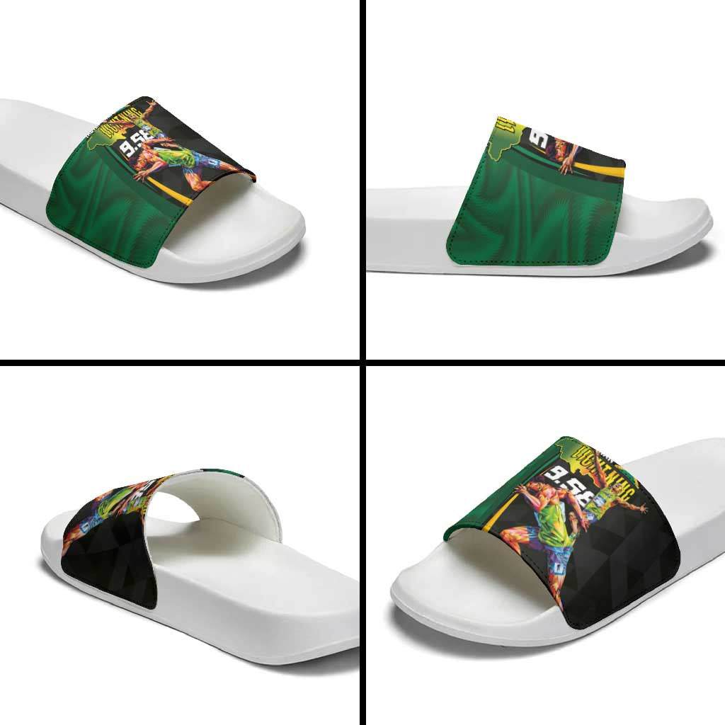 Jamaican Pride Slide Sandals 9.58 Seconds-Faster Than Lightning LT03