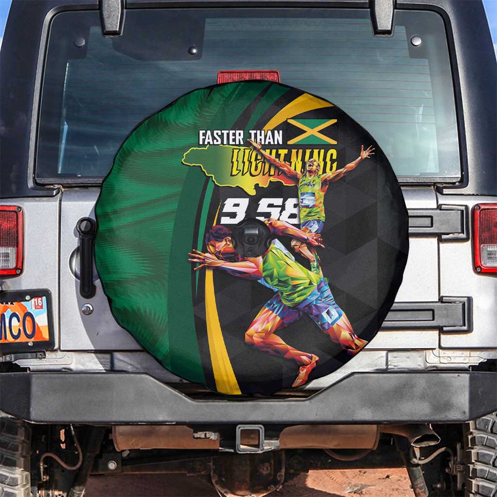 Jamaican Pride Spare Tire Cover 9.58 Seconds-Faster Than Lightning LT03