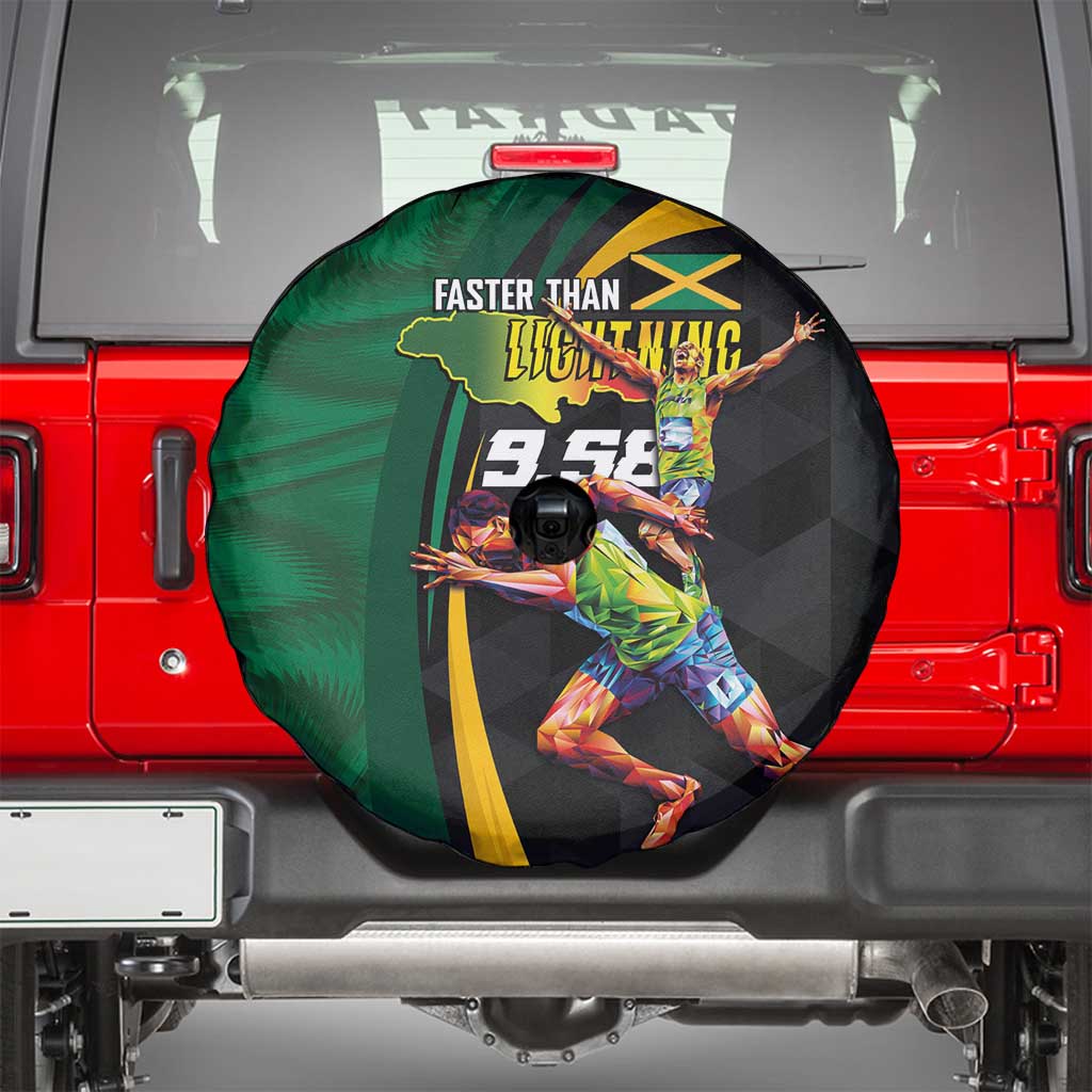 Jamaican Pride Spare Tire Cover 9.58 Seconds-Faster Than Lightning LT03