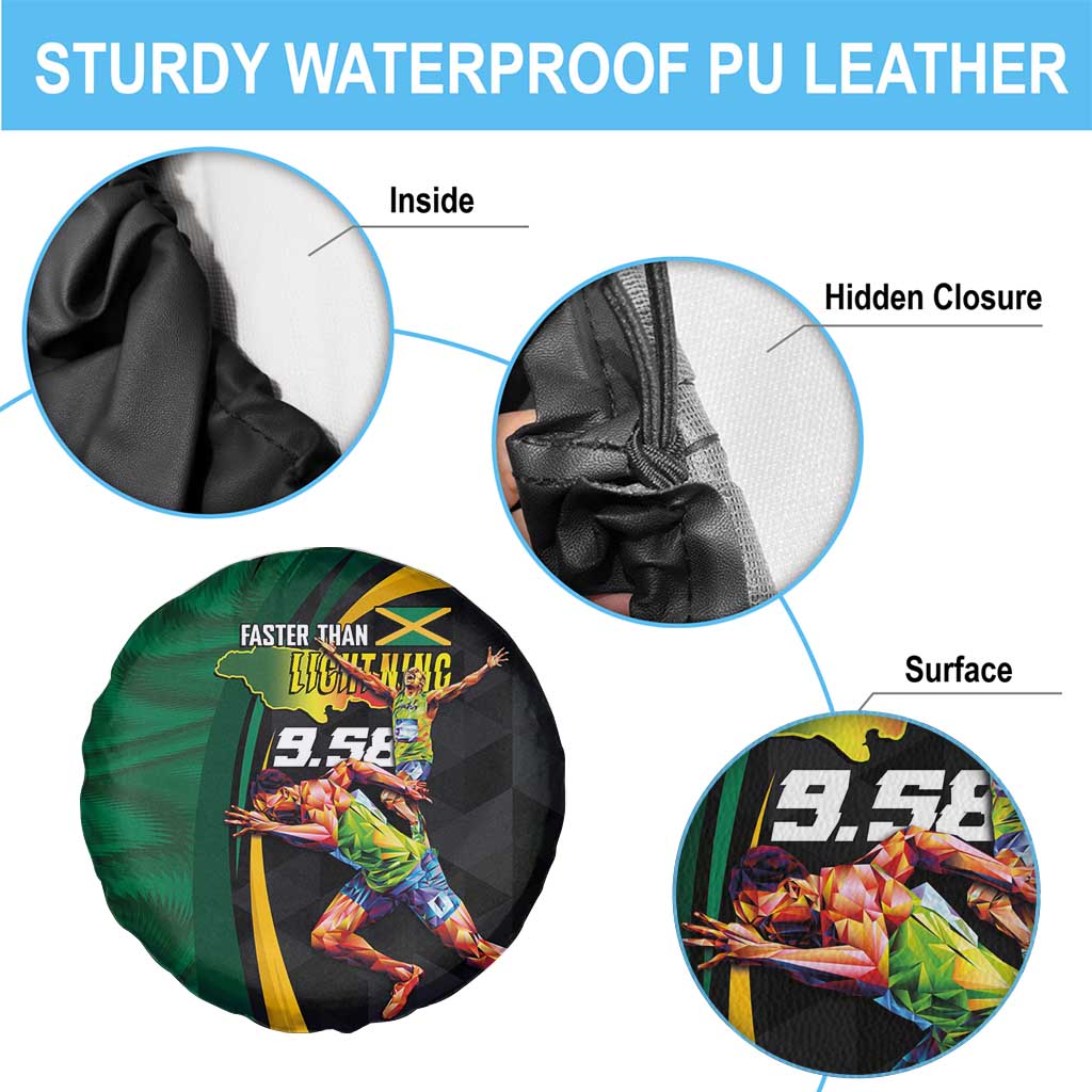 Jamaican Pride Spare Tire Cover 9.58 Seconds-Faster Than Lightning LT03