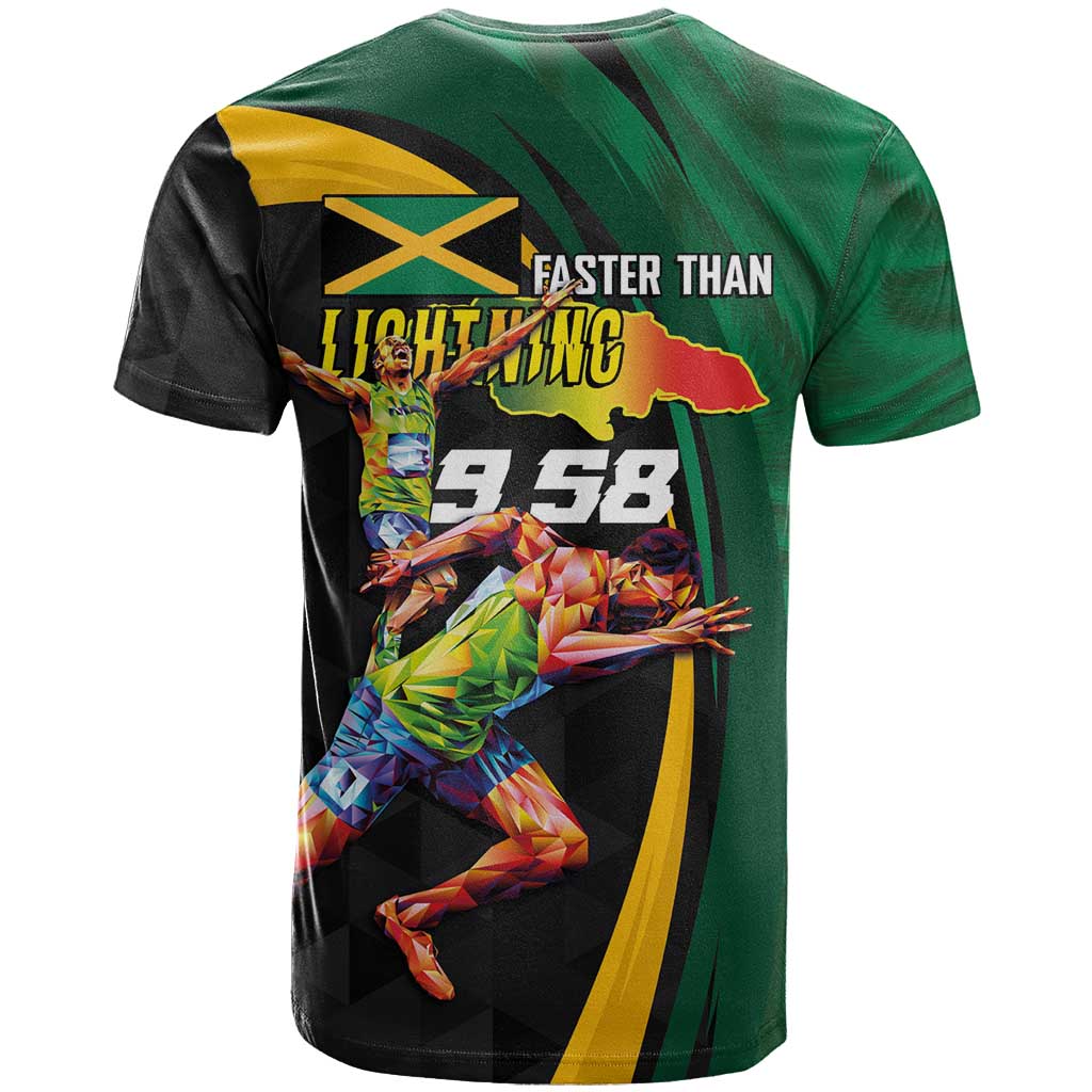 Proud of Jamaican T shirt Faster Than Lightning-9.58 Seconds LT03