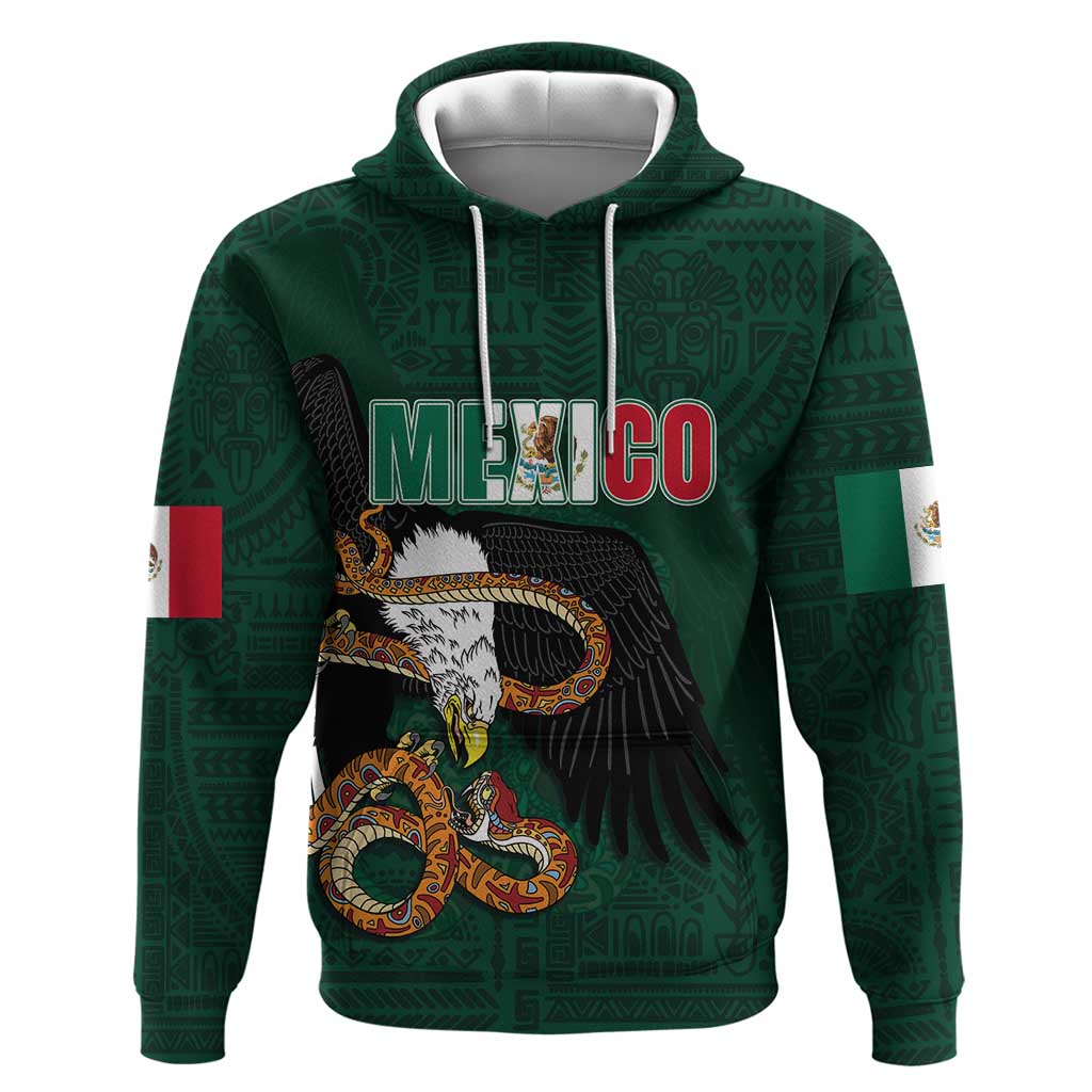 Personalized Mexican Culture Hoodie Aztec Spirit Mexico with Eagle Emblem and Maya Ancient LT03