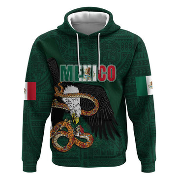 Personalized Mexican Culture Hoodie Aztec Spirit Mexico with Eagle Emblem and Maya Ancient LT03