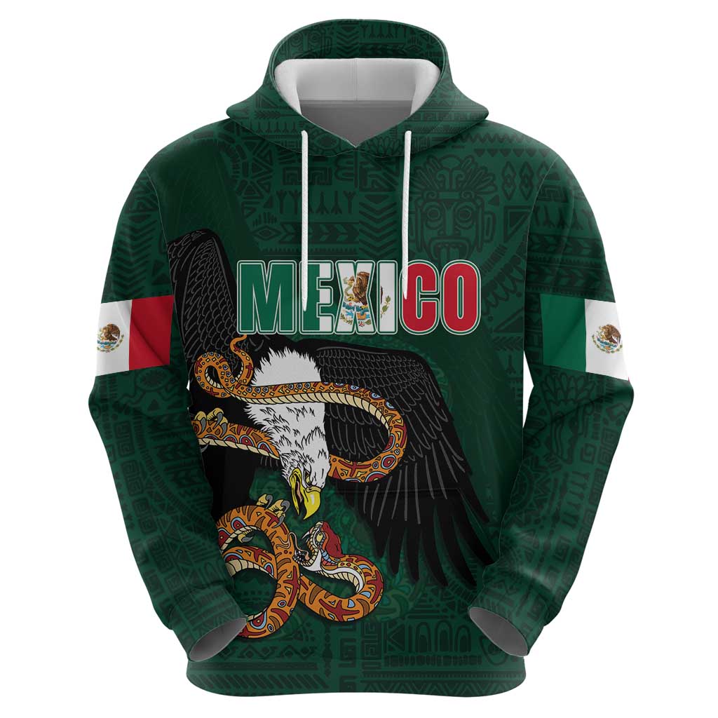 Personalized Mexican Culture Hoodie Aztec Spirit Mexico with Eagle Emblem and Maya Ancient LT03