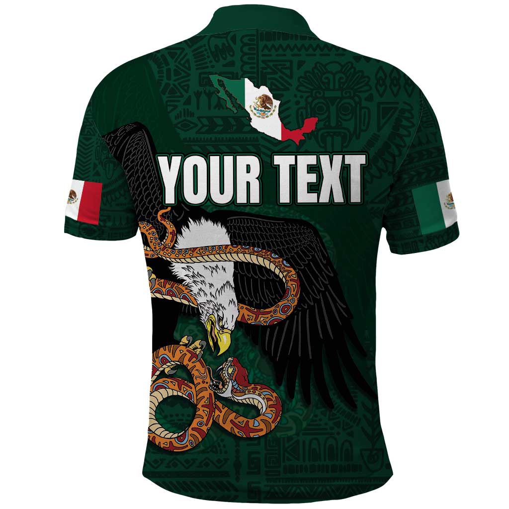 Personalized Mexican Culture Polo Shirt Aztec Spirit Mexico with Eagle Emblem and Maya Ancient LT03