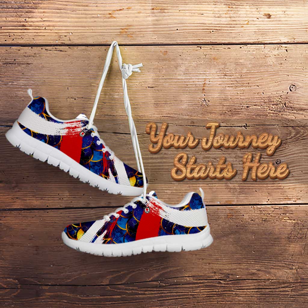 Custom Japan Football Sneakers Seigaiha and Brush Style LT03