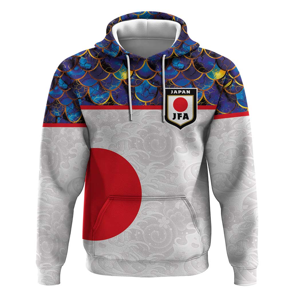 Custom Japan Football Hoodie Seigaiha and Sun LT03