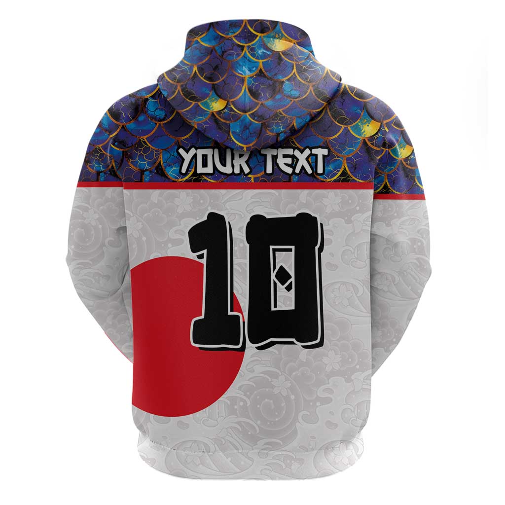Custom Japan Football Hoodie Seigaiha and Sun LT03