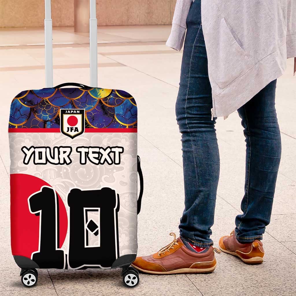 Custom Japan Football Luggage Cover Seigaiha and Sun LT03