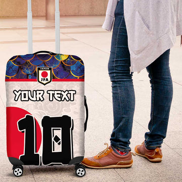 Custom Japan Football Luggage Cover Seigaiha and Sun LT03