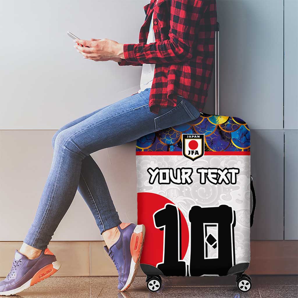 Custom Japan Football Luggage Cover Seigaiha and Sun LT03