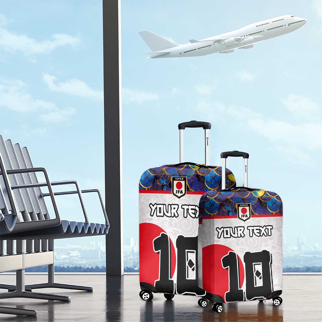Custom Japan Football Luggage Cover Seigaiha and Sun LT03