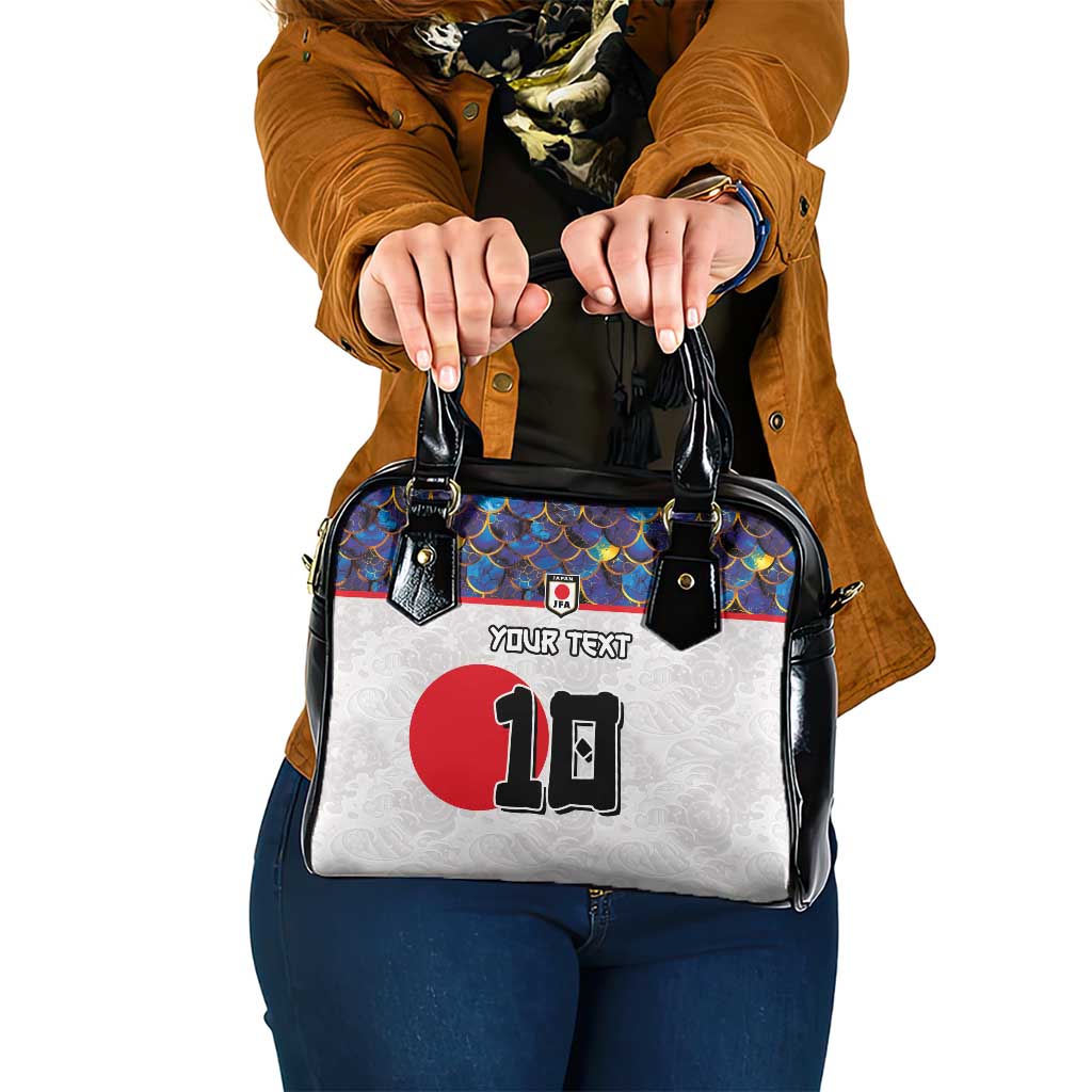 Custom Japan Football Shoulder Handbag Seigaiha and Sun LT03
