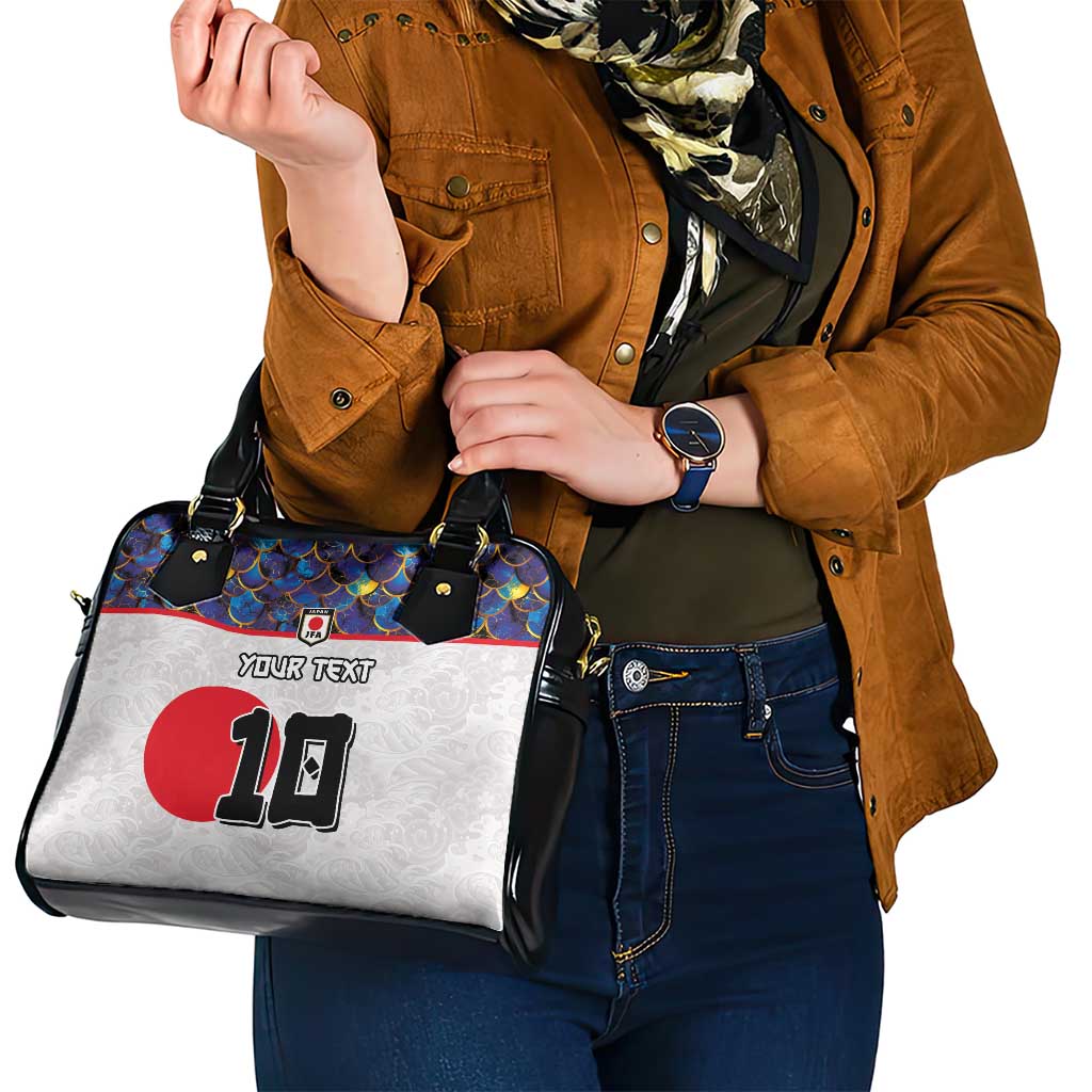 Custom Japan Football Shoulder Handbag Seigaiha and Sun LT03