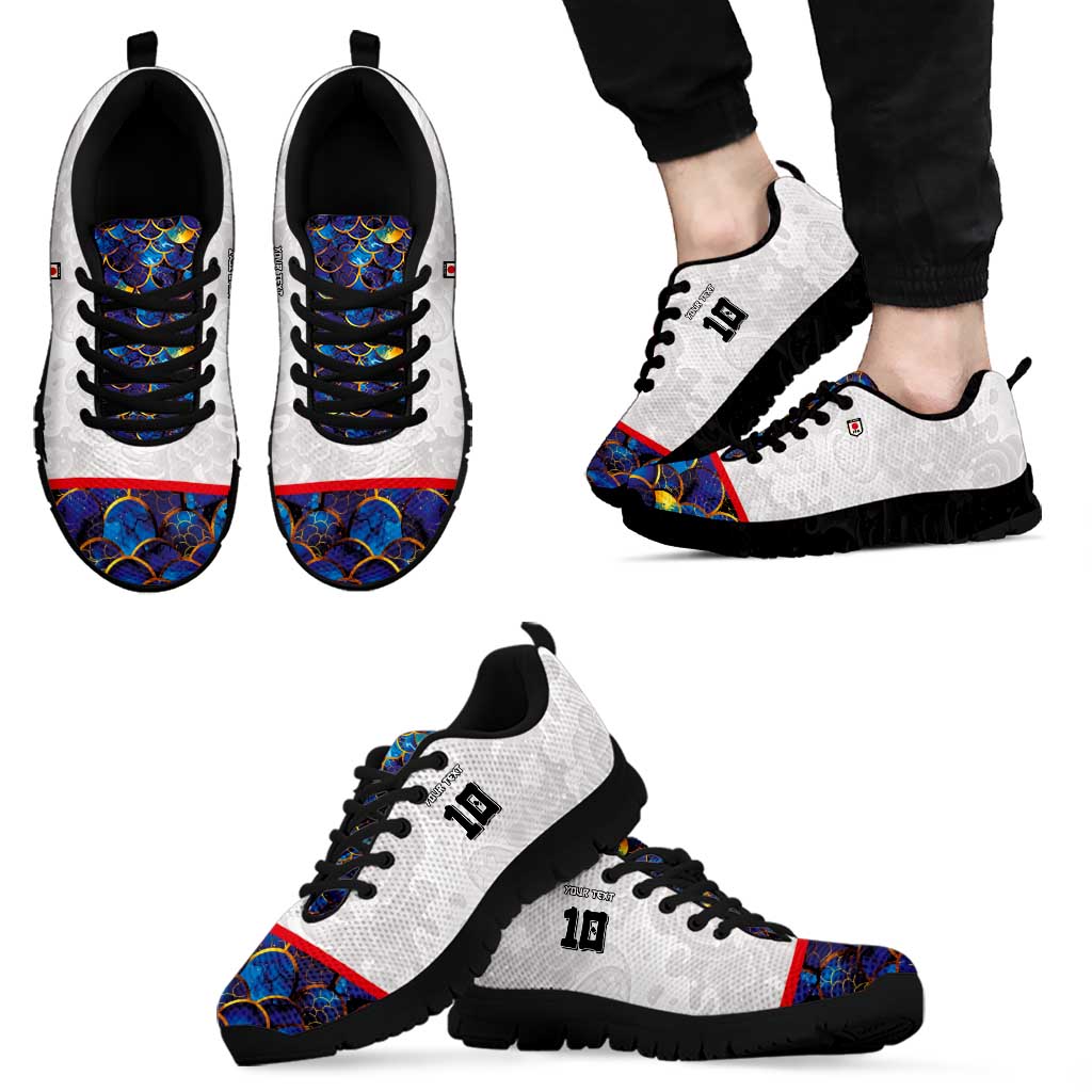 Custom Japan Football Sneakers Seigaiha and Sun LT03