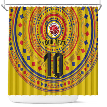 Custom Colombia Football Shower Curtain Sporty Vueltiao Hat LT03