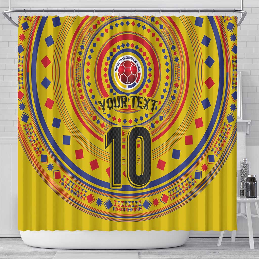 Custom Colombia Football Shower Curtain Sporty Vueltiao Hat LT03
