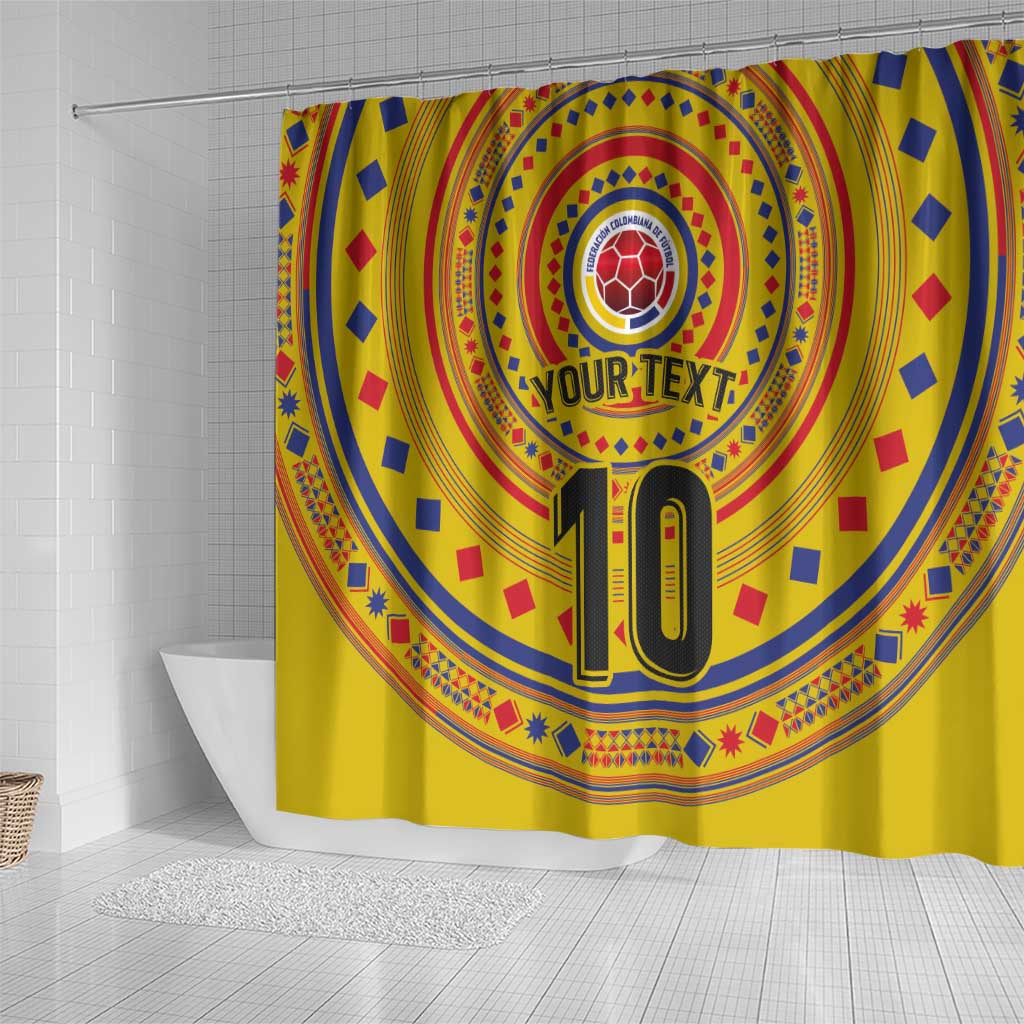 Custom Colombia Football Shower Curtain Sporty Vueltiao Hat LT03