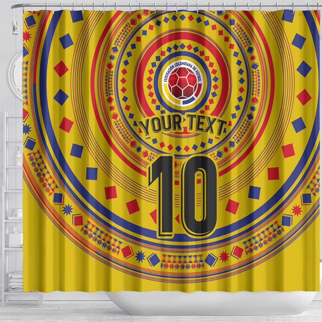 Custom Colombia Football Shower Curtain Sporty Vueltiao Hat LT03