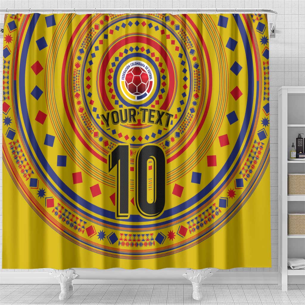 Custom Colombia Football Shower Curtain Sporty Vueltiao Hat LT03