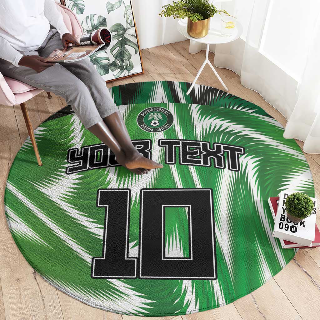Custom Nigeria Football Round Carpet Sporty Super Eagles LT03