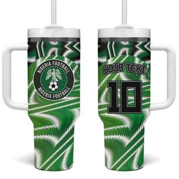 Custom Nigeria Football Tumbler With Handle Sporty Super Eagles LT03