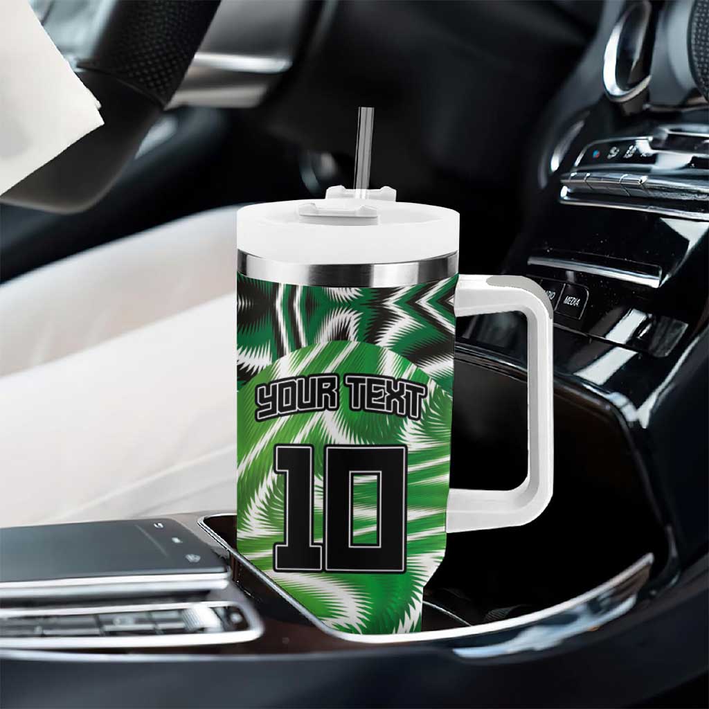 Custom Nigeria Football Tumbler With Handle Sporty Super Eagles LT03