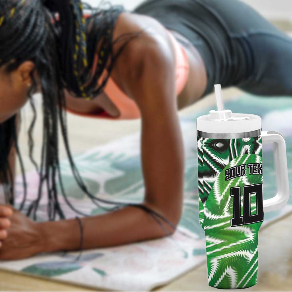 Custom Nigeria Football Tumbler With Handle Sporty Super Eagles LT03