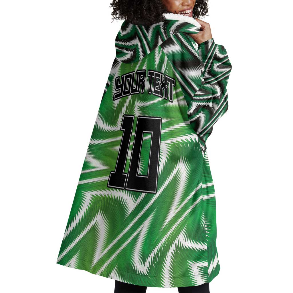 Custom Nigeria Football Wearable Blanket Hoodie Sporty Super Eagles LT03