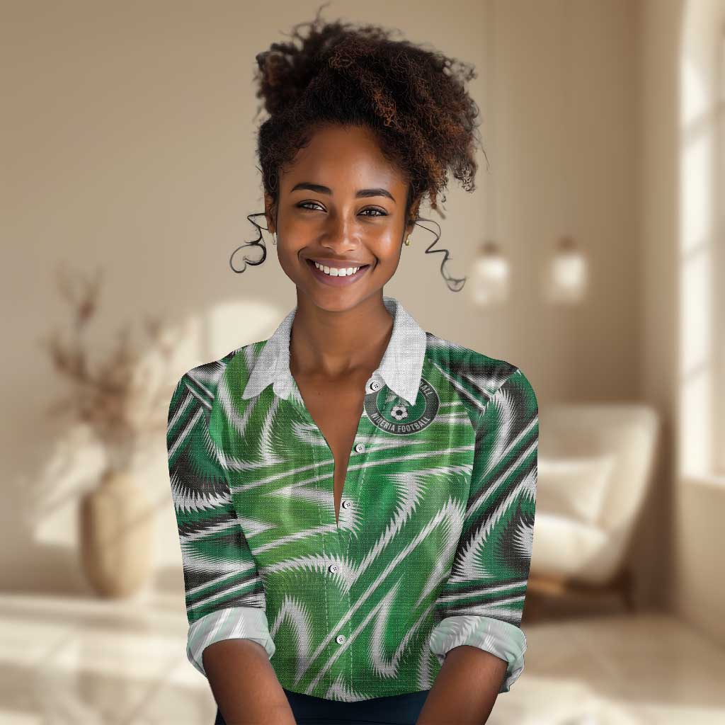 Custom Nigeria Football Women Casual Shirt Sporty Super Eagles LT03