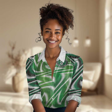 Custom Nigeria Football Women Casual Shirt Sporty Super Eagles LT03