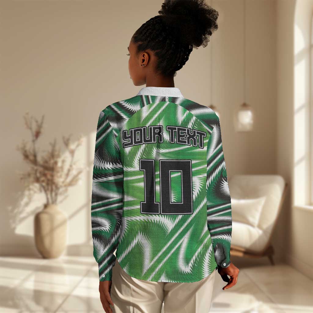 Custom Nigeria Football Women Casual Shirt Sporty Super Eagles LT03