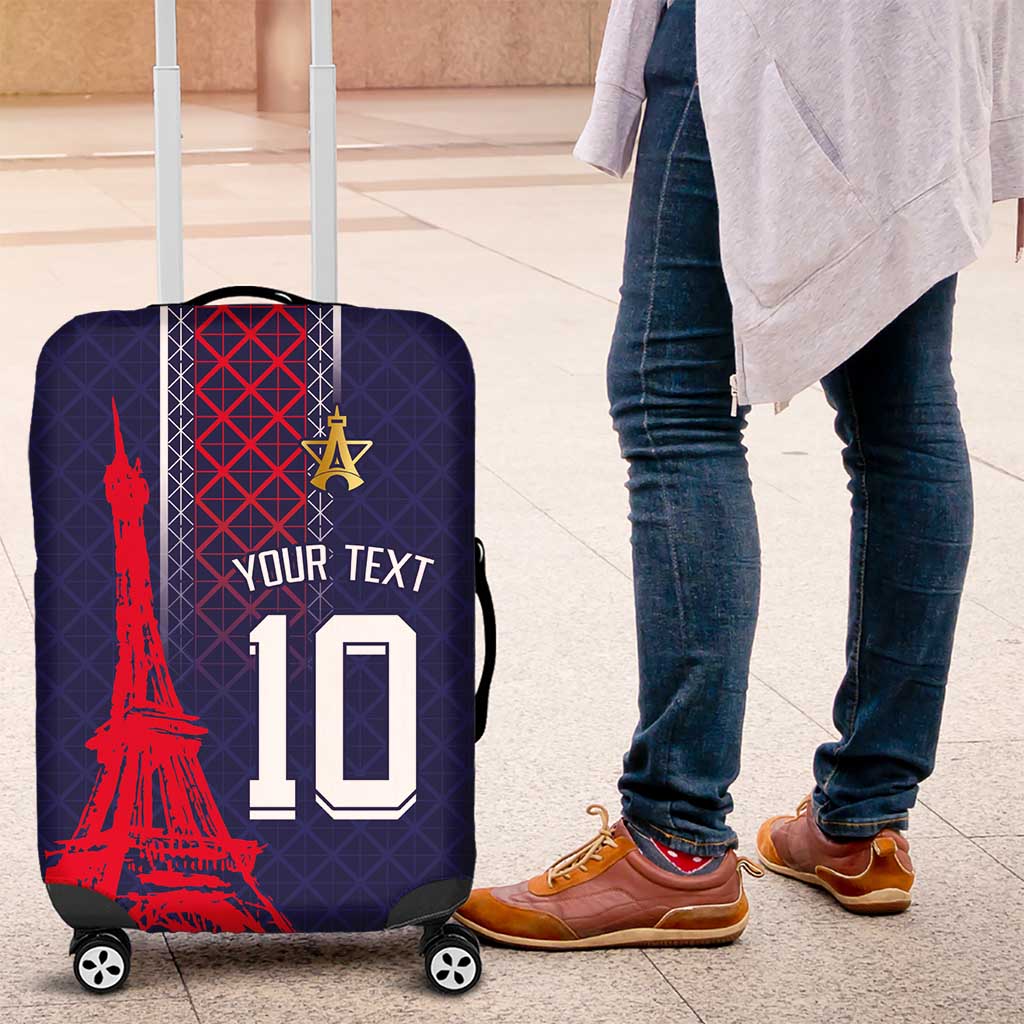 Custom Midnight Navy Football Luggage Cover Paris Architectural Heritage Style LT03