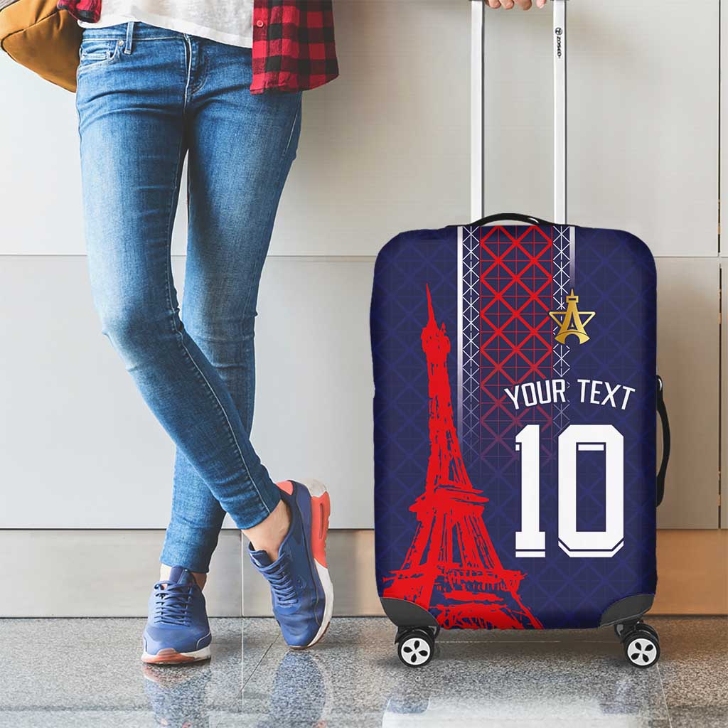 Custom Midnight Navy Football Luggage Cover Paris Architectural Heritage Style LT03