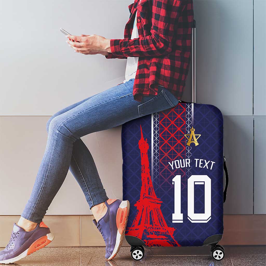 Custom Midnight Navy Football Luggage Cover Paris Architectural Heritage Style LT03