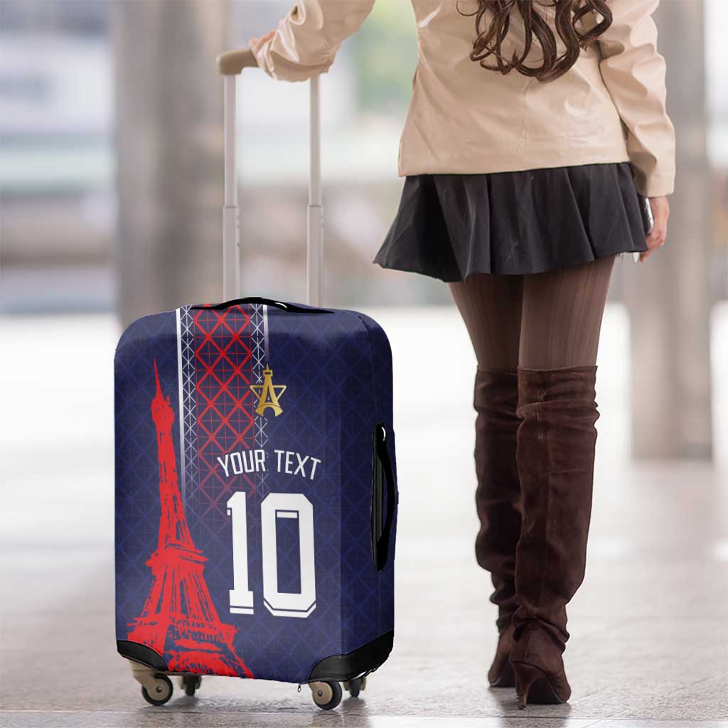 Custom Midnight Navy Football Luggage Cover Paris Architectural Heritage Style LT03