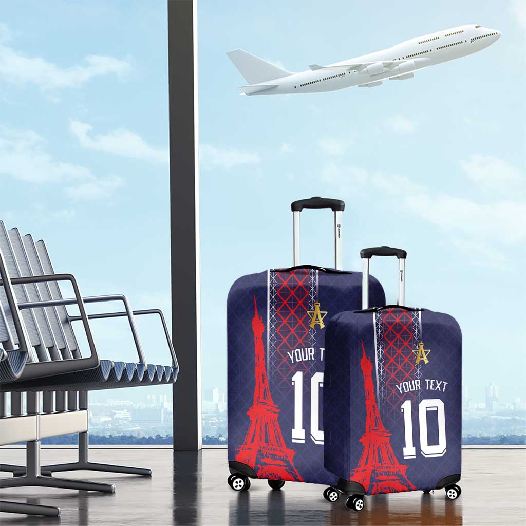 Custom Midnight Navy Football Luggage Cover Paris Architectural Heritage Style LT03