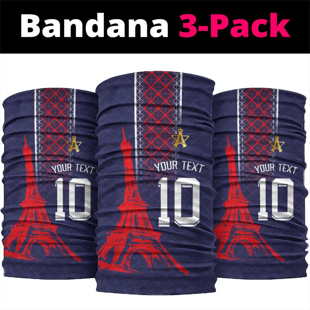 Custom Midnight Navy Football Neck Gaiter Paris Architectural Heritage Style LT03