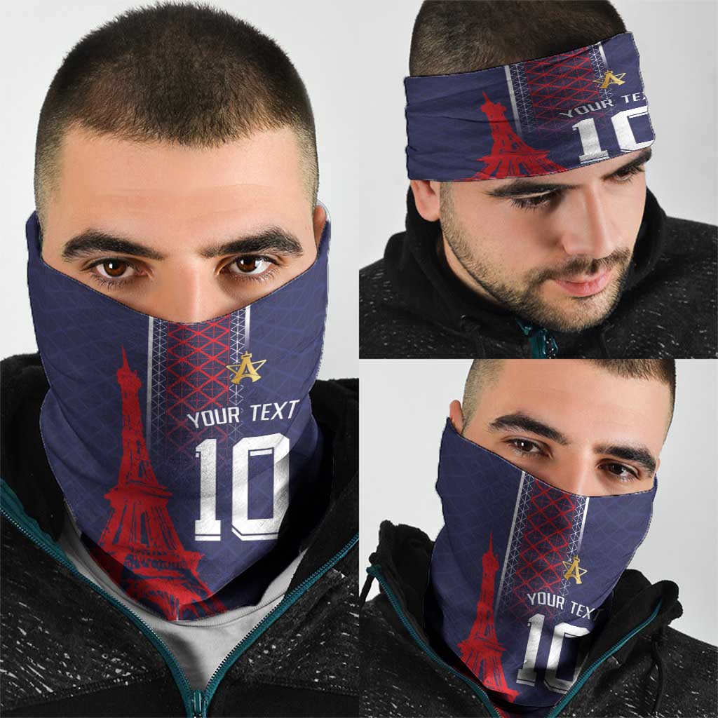 Custom Midnight Navy Football Neck Gaiter Paris Architectural Heritage Style LT03