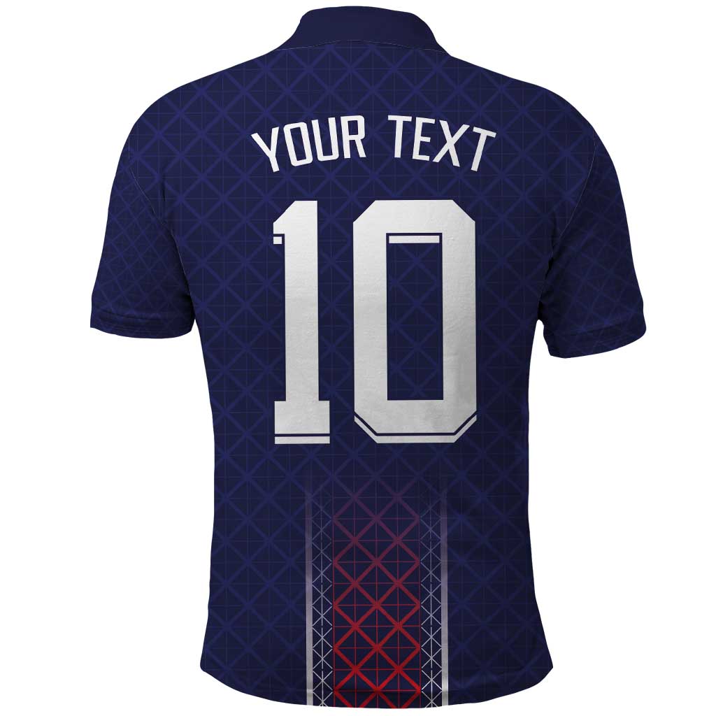 Custom Midnight Navy Football Polo Shirt Paris Architectural Heritage Style LT03
