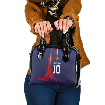 Custom Midnight Navy Football Shoulder Handbag Paris Architectural Heritage Style LT03